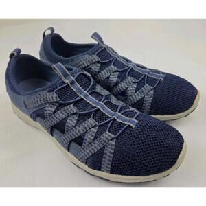 Skechers Womens 8.5 M Navy Relaxed Fit Luxe Foam Athletic Beach Shoes Slip On